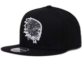 Red Indian Skull Embroidery Snapback